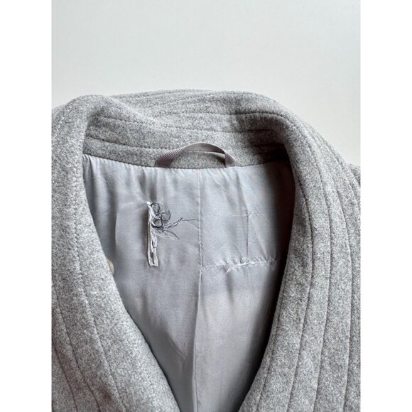 Aritzia BABATON Connor Heather Light Grey Virgin Wool Belted Wrap Coat, Size M - Picture 9 of 16